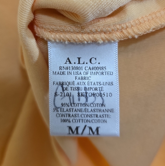 A.L.C. Orange Puff Sleeve Blouse with Puffed Sleeves in Apricot/Orange - Picture 6 of 6